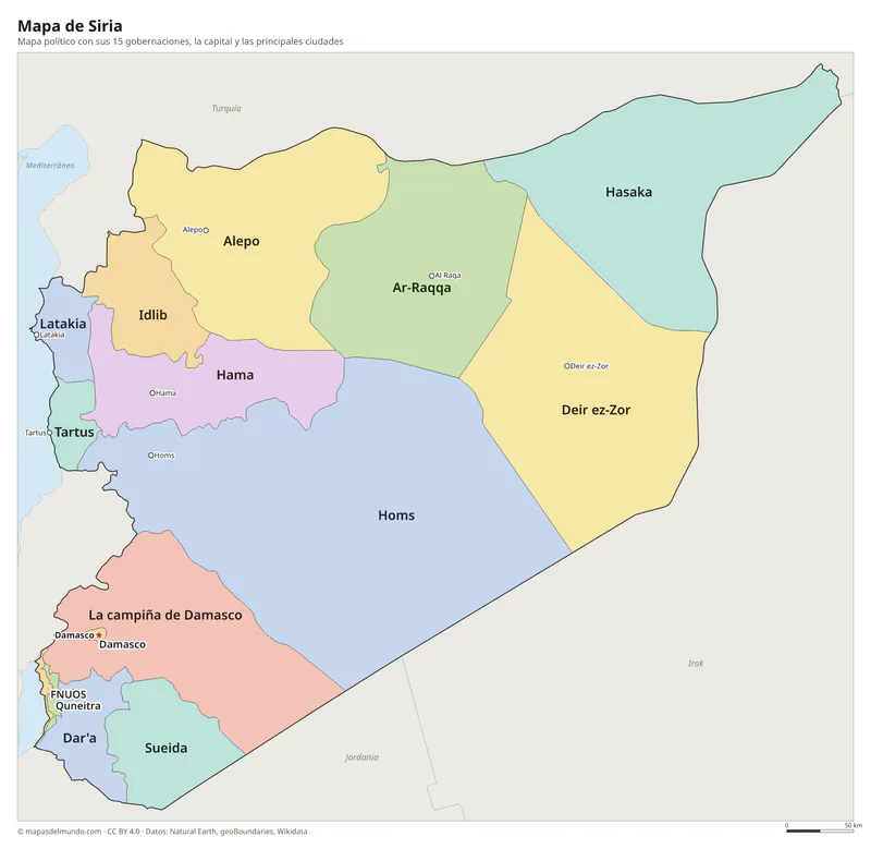 Mapa de Siria
