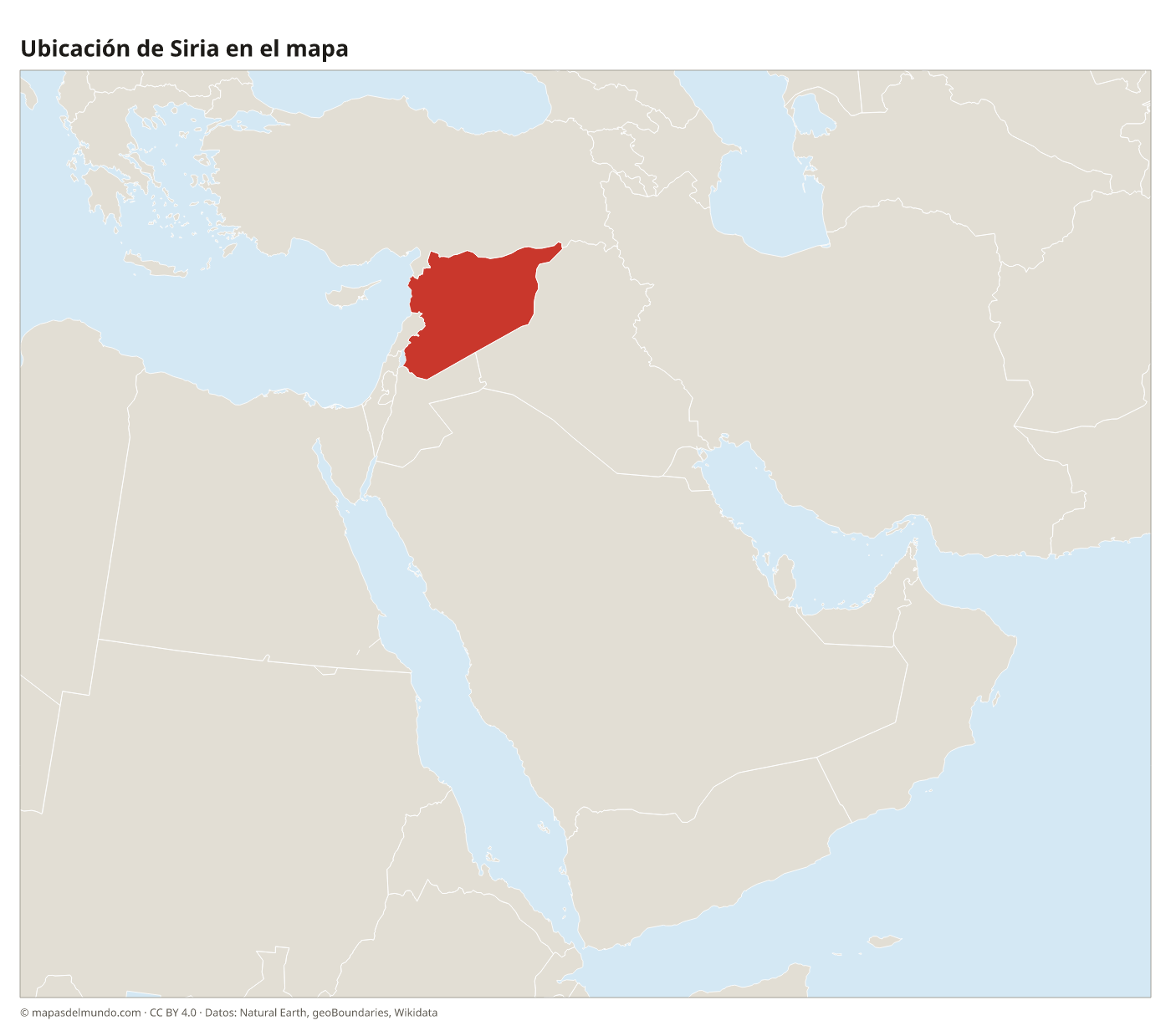Ubicación de Siria en el mapa