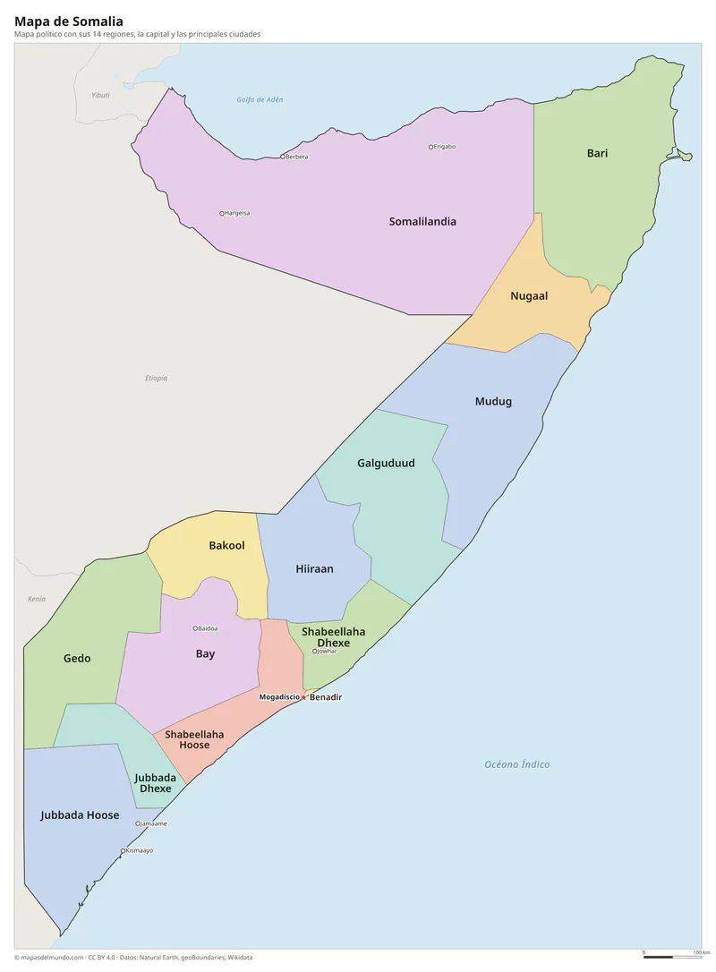 Mapa de Somalia