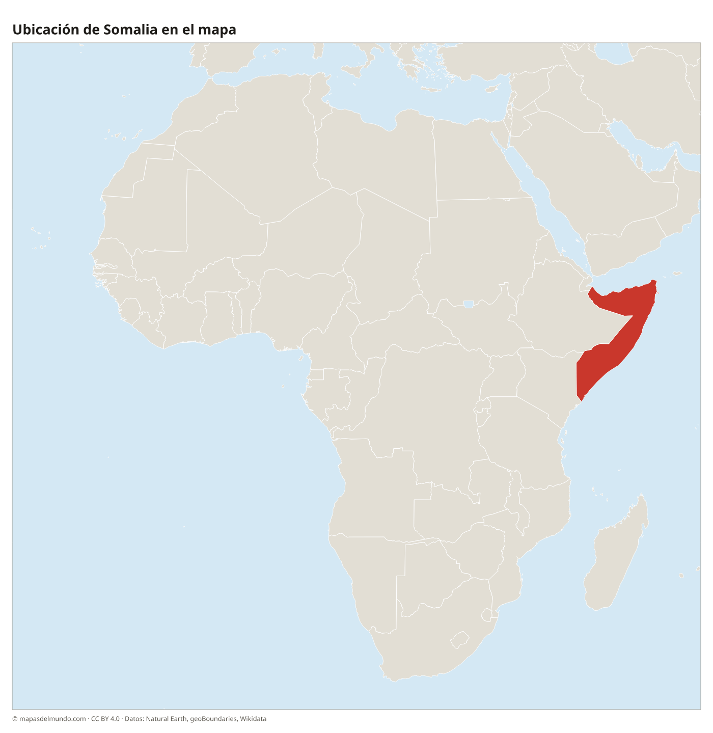 Ubicación de Somalia en el mapa