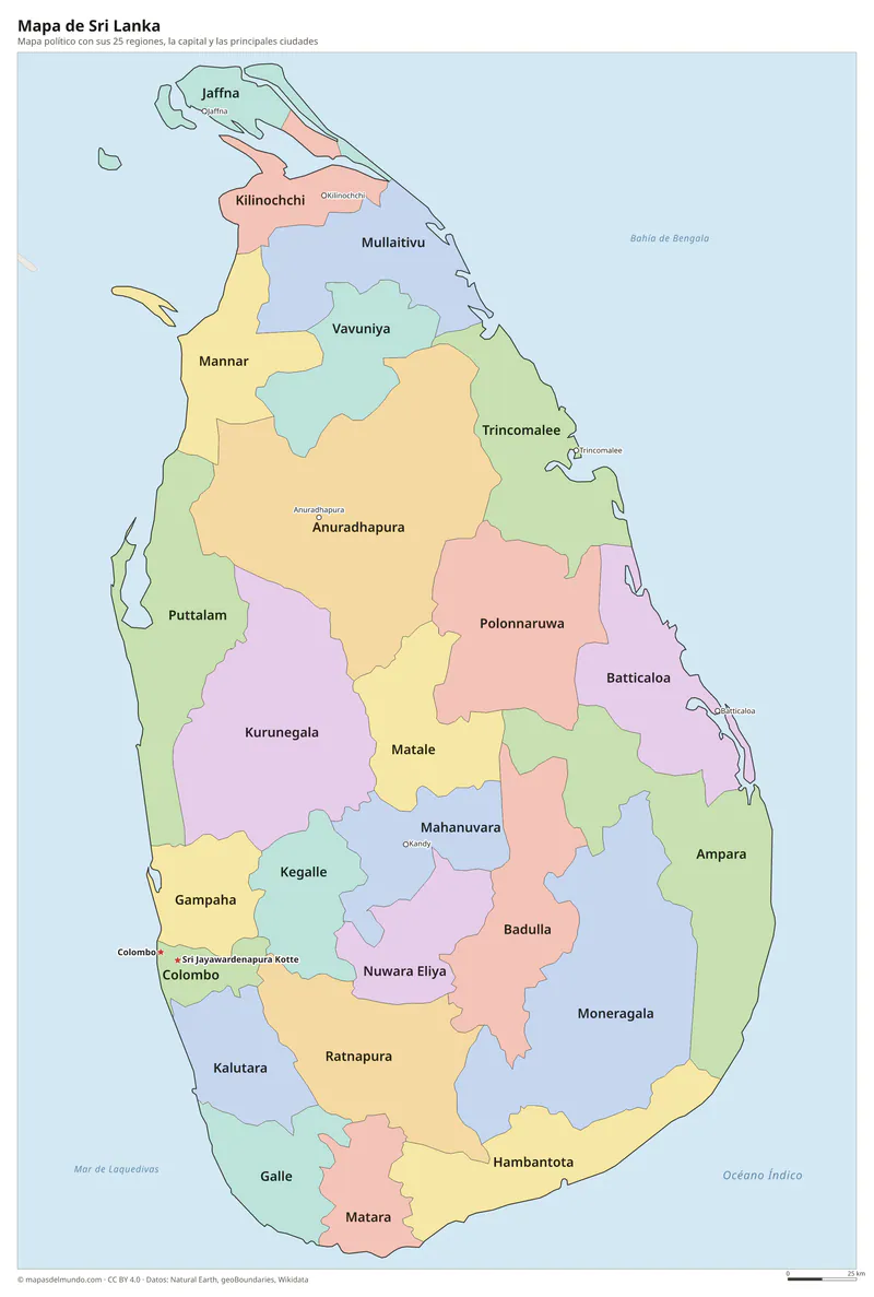 Mapa de Sri Lanka
