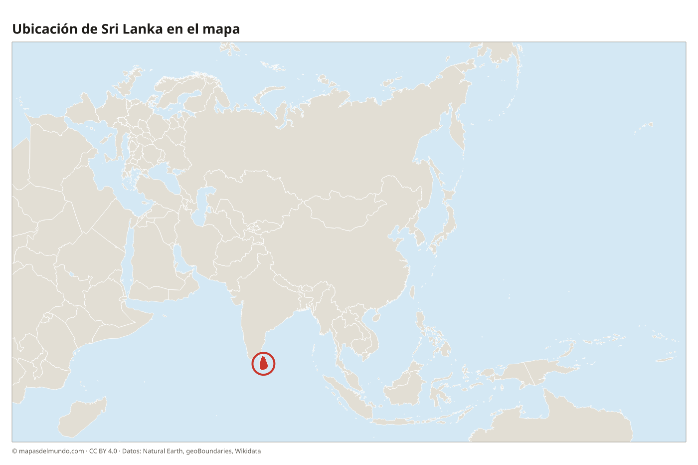 Ubicación de Sri Lanka en el mapa