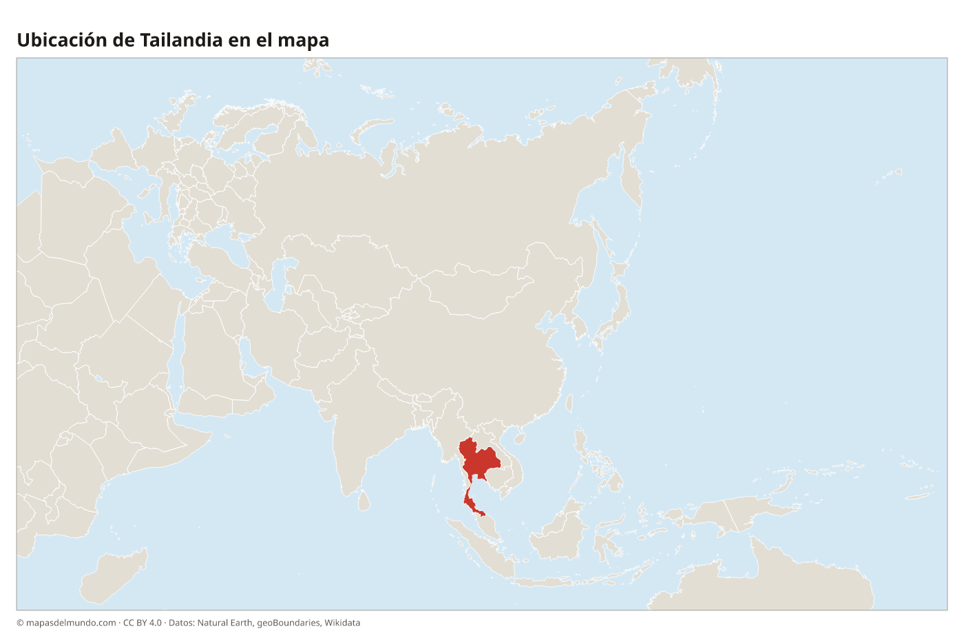 Ubicación de Tailandia en el mapa