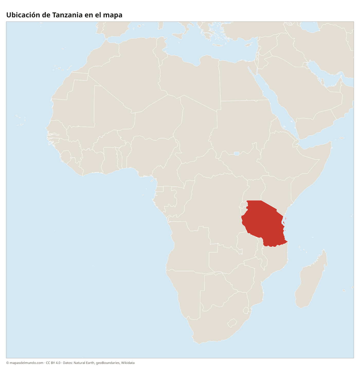 Ubicación de Tanzania en el mapa