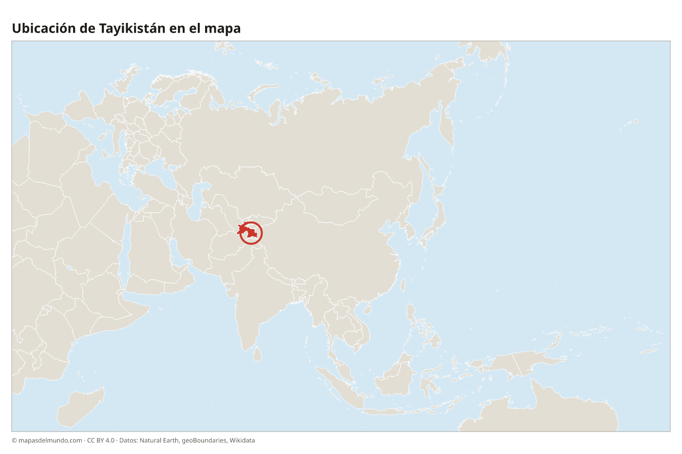Ubicación de Tayikistán en el mapa