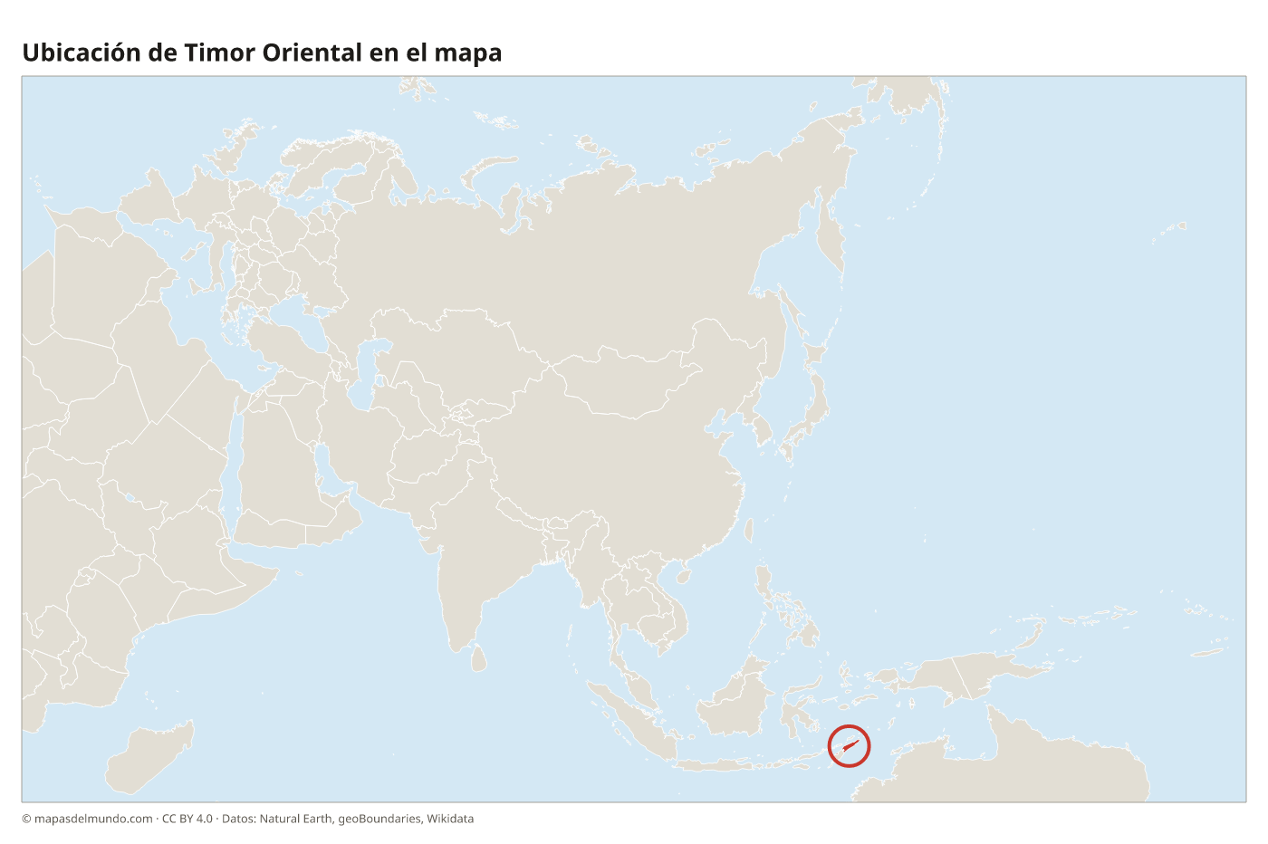 Ubicación de Timor Oriental en el mapa
