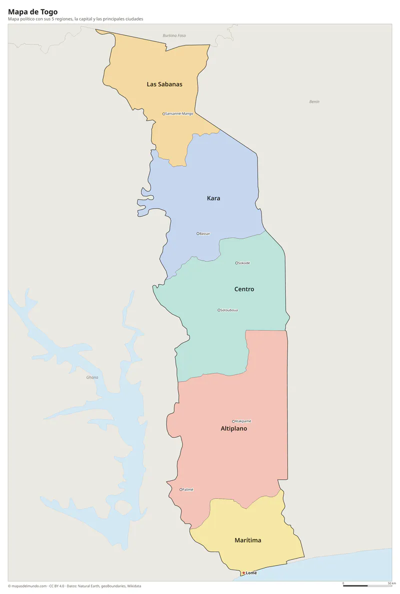Mapa de Togo