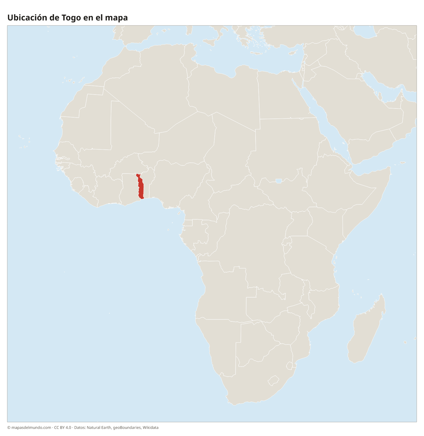 Ubicación de Togo en el mapa