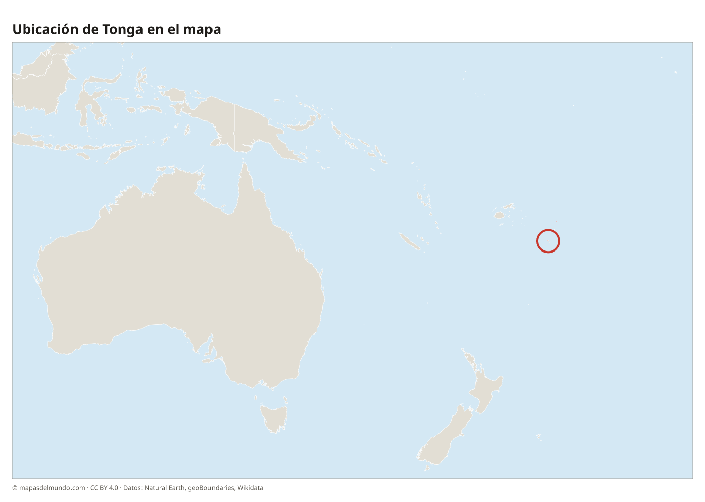 Ubicación de Tonga en el mapa