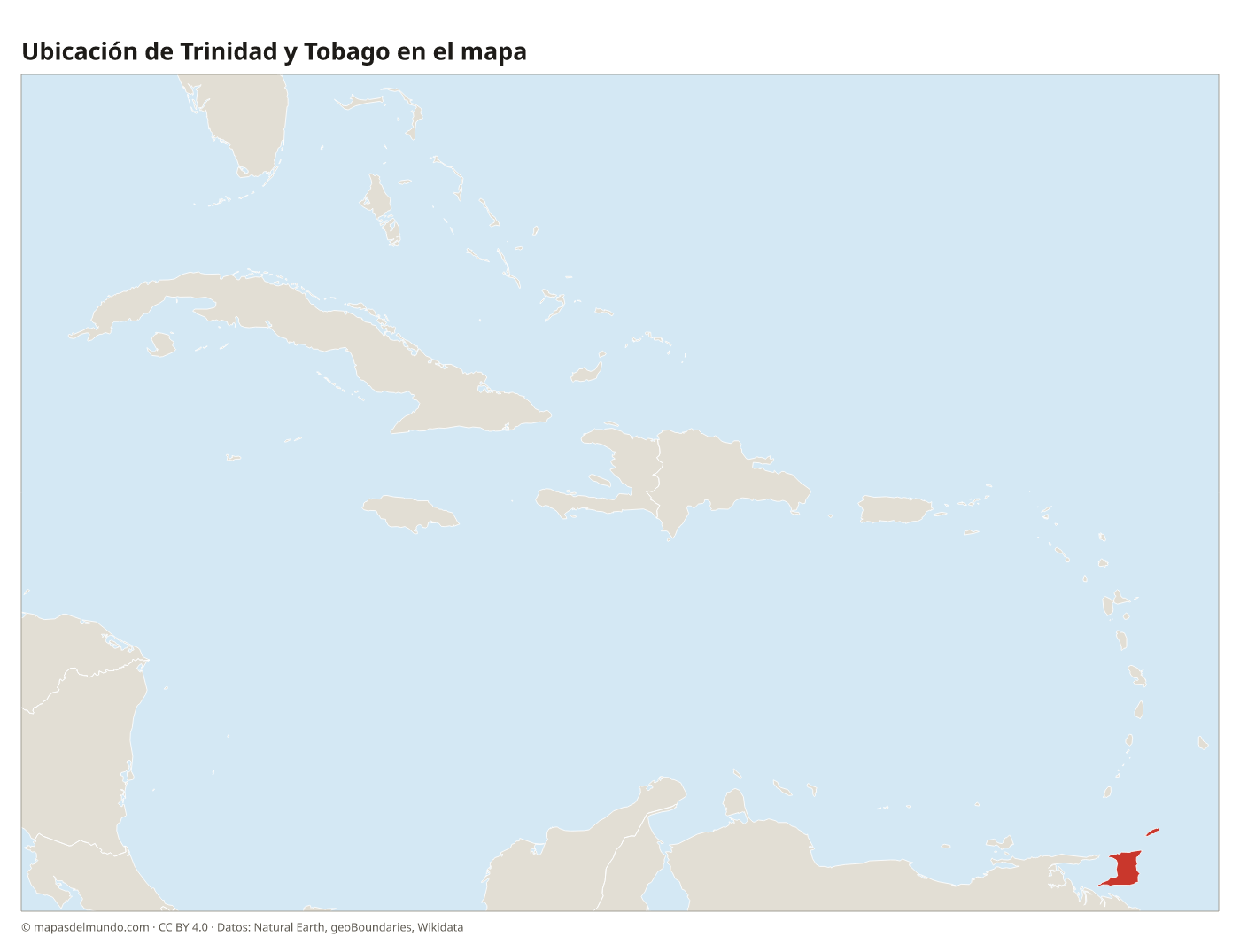 Ubicación de Trinidad y Tobago en el mapa