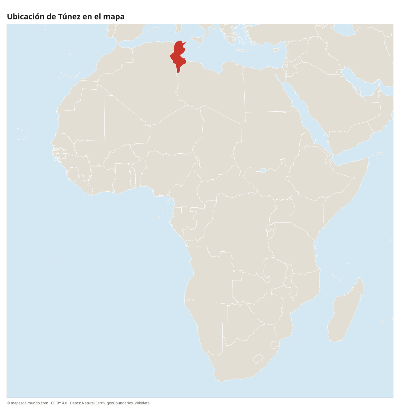 Ubicación de Túnez en el mapa