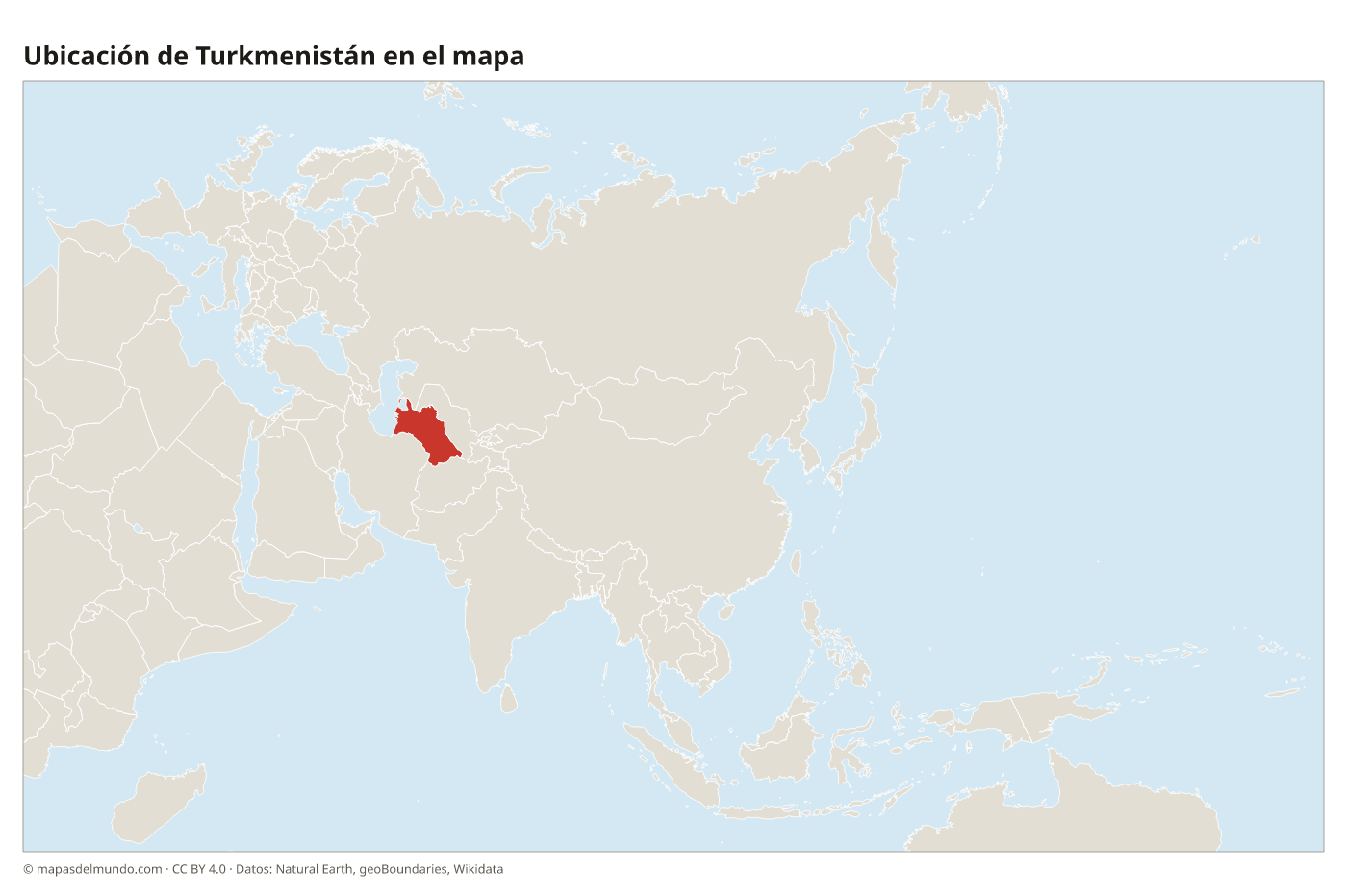 Ubicación de Turkmenistán en el mapa