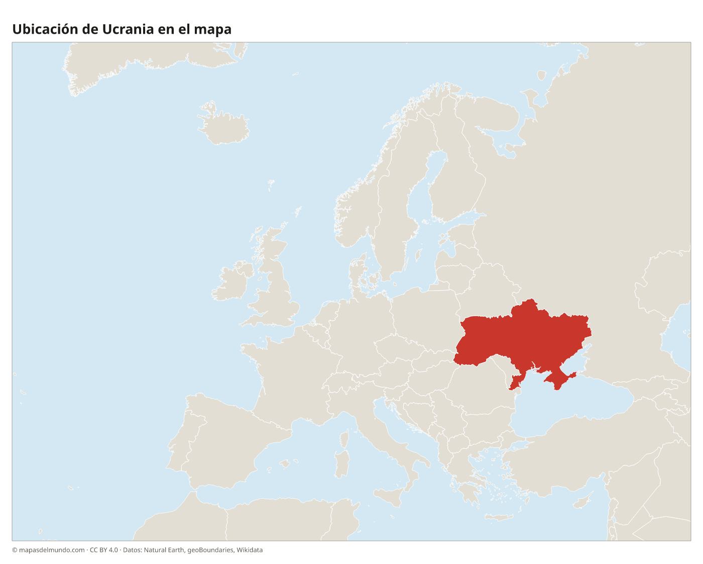 Ubicación de Ucrania en el mapa
