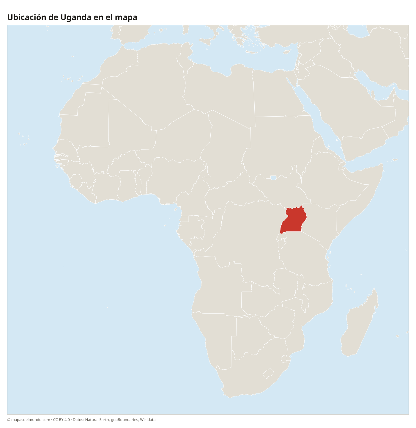 Ubicación de Uganda en el mapa