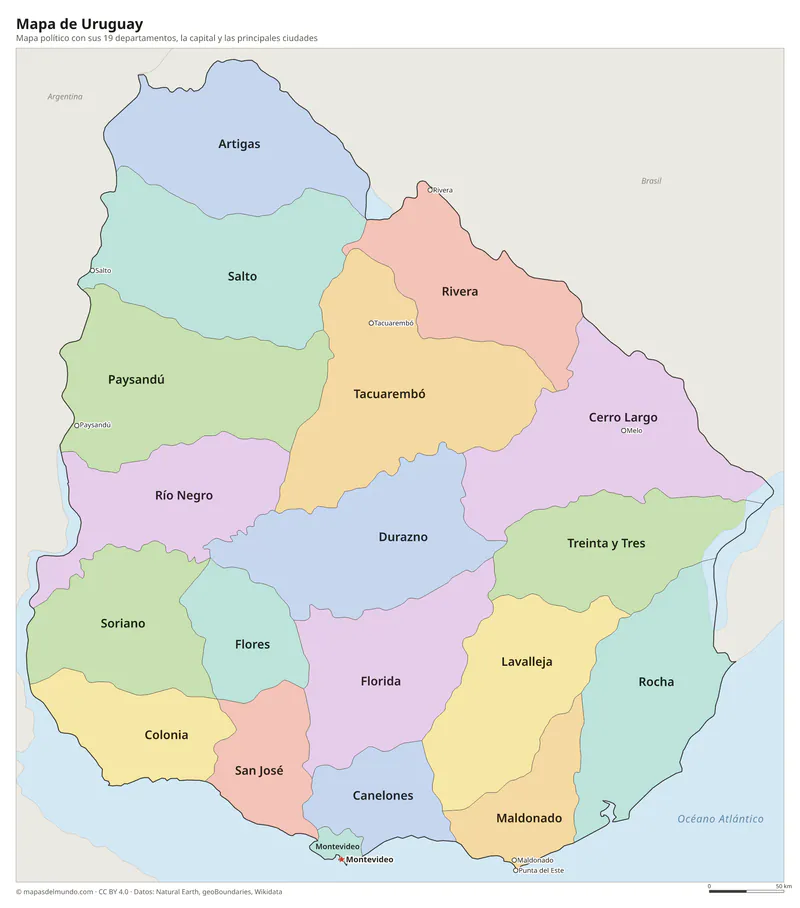 Mapa de Uruguay