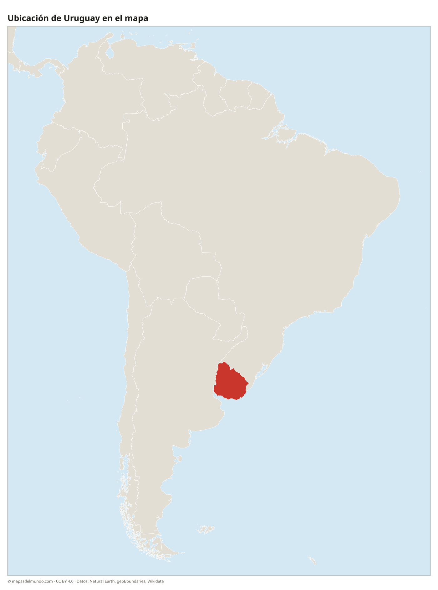 Ubicación de Uruguay en el mapa
