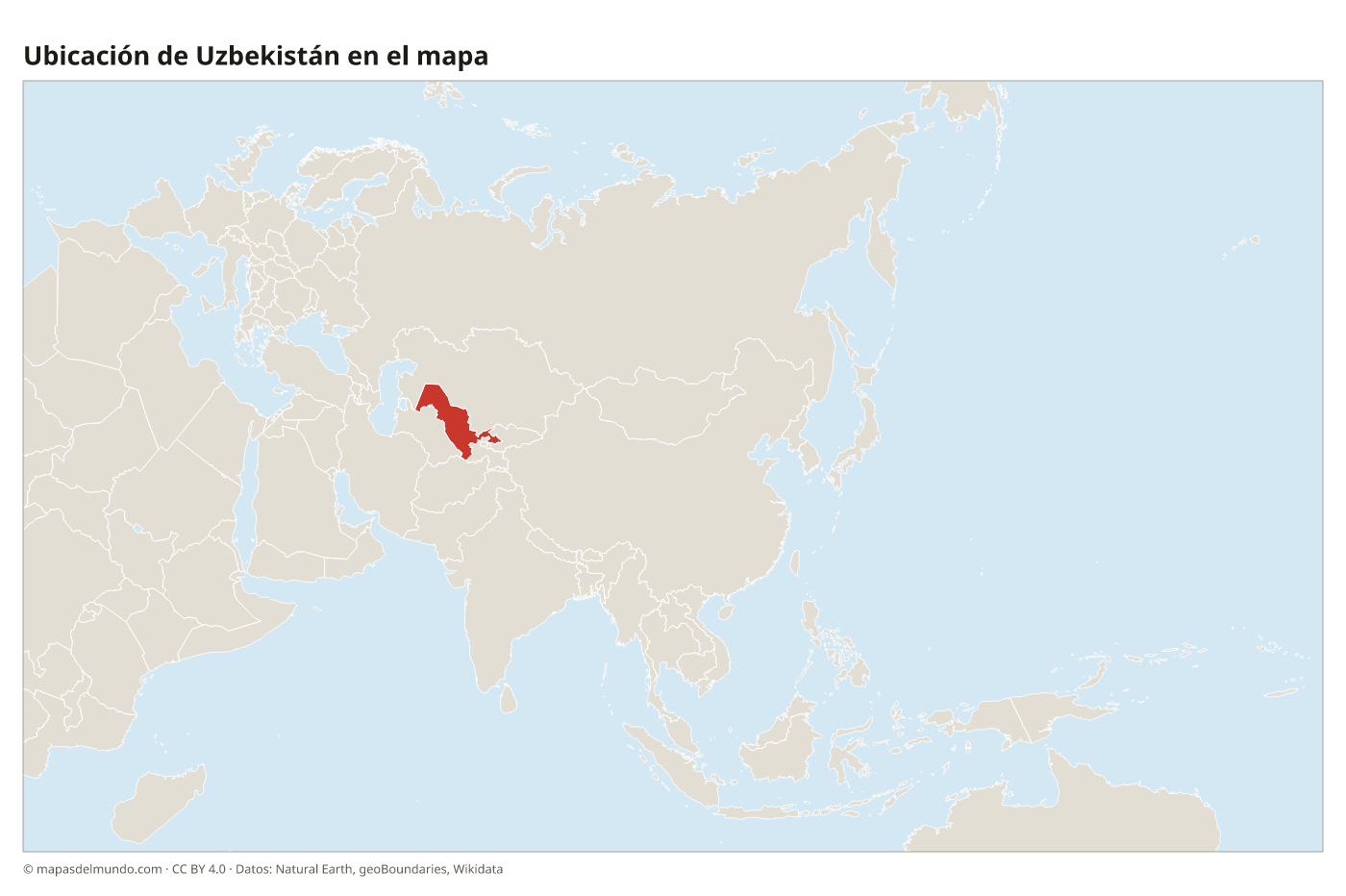 Ubicación de Uzbekistán en el mapa