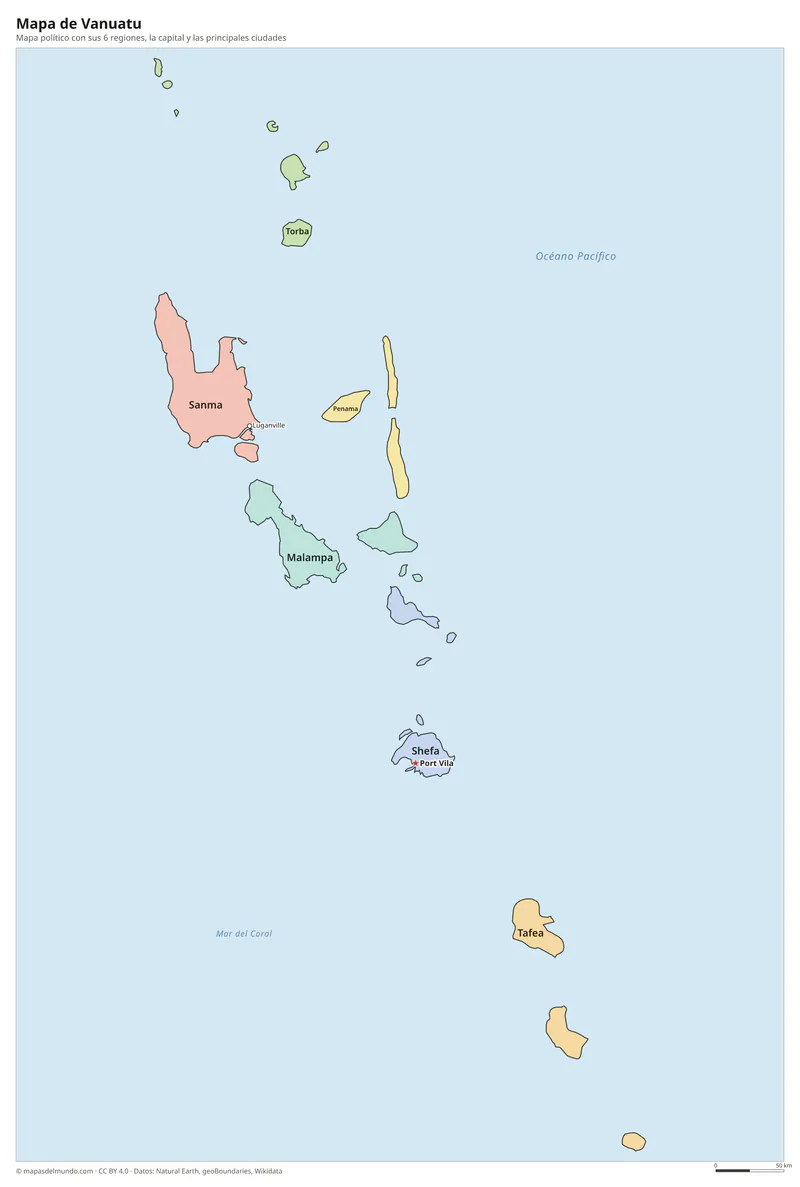 Mapa de Vanuatu