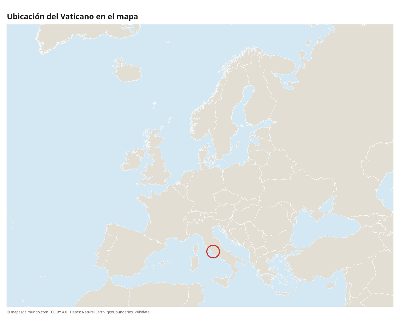 Ubicación del Vaticano en el mapa