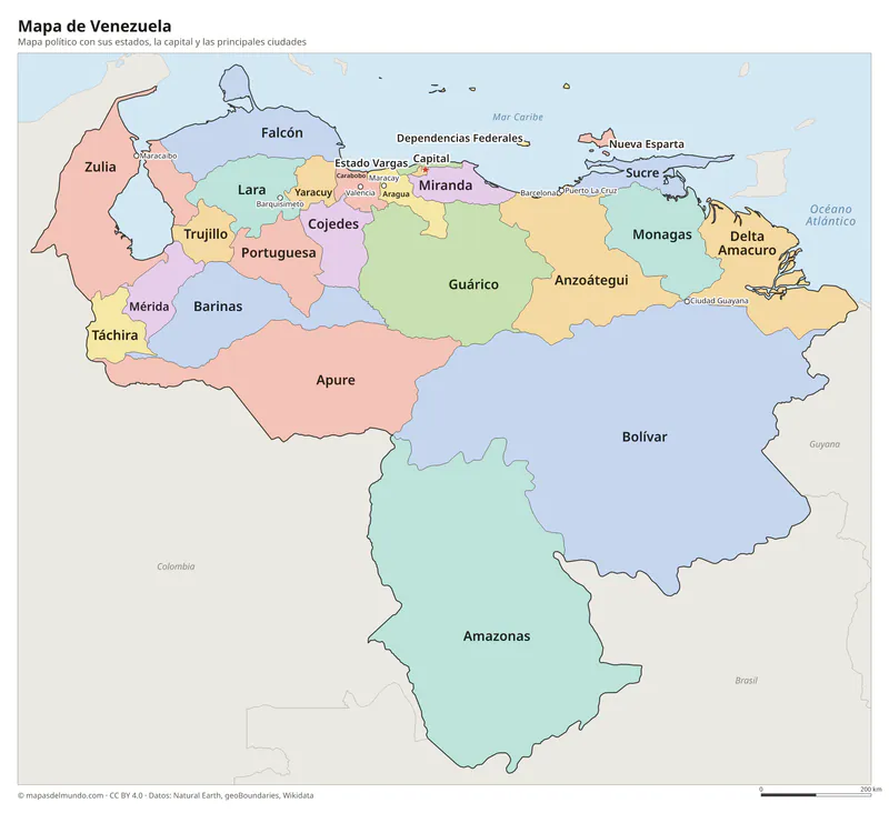 Mapa de Venezuela