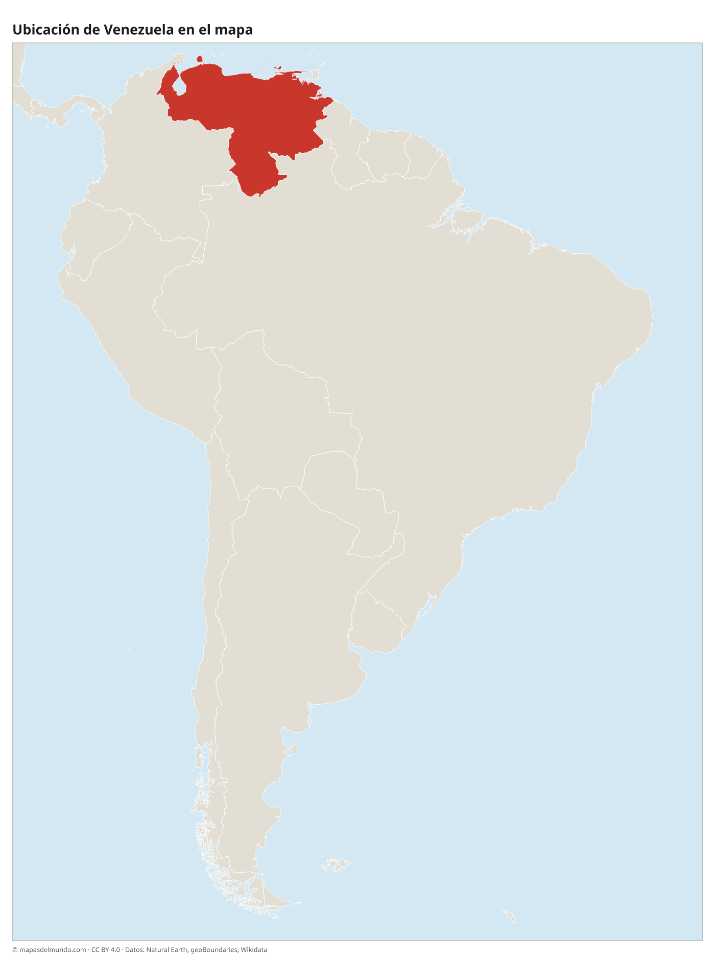 Ubicación de Venezuela en el mapa