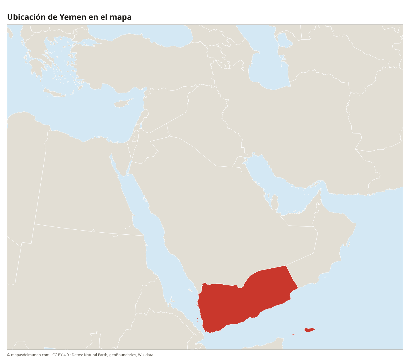 Ubicación de Yemen en el mapa