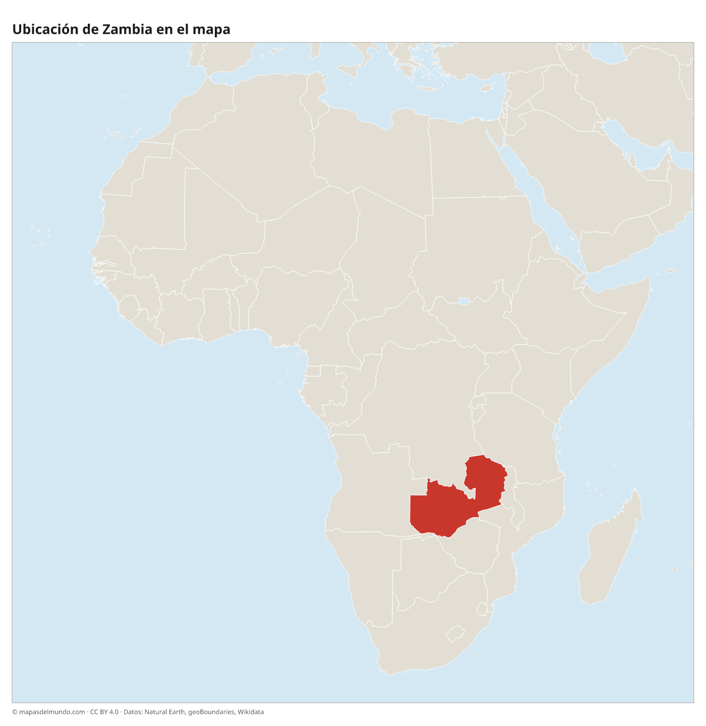 Ubicación de Zambia en el mapa